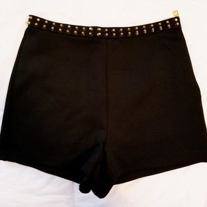 Forever 21 Black and Gold Studded Shorts, Small!